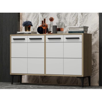 Mueble TV Stria Roble Zafiro Blanco - 327ODS1104