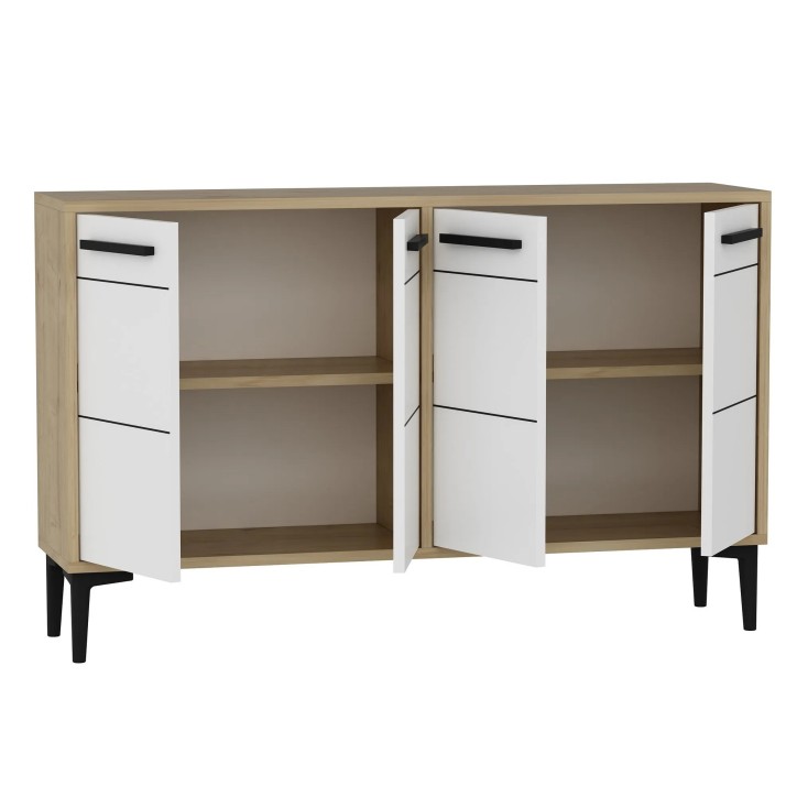 Mueble TV Stria Roble Zafiro Blanco