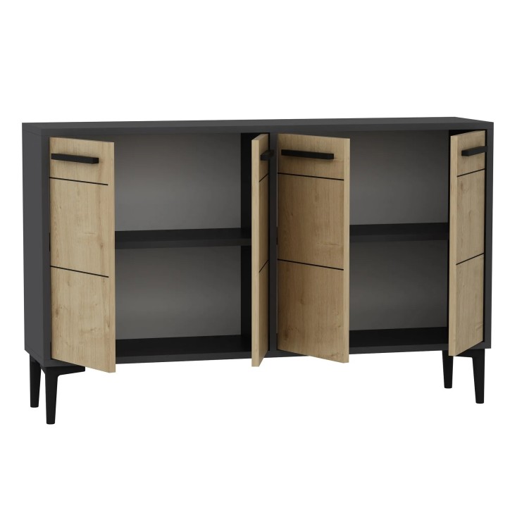 Mueble TV Stria Antracita Roble Zafiro