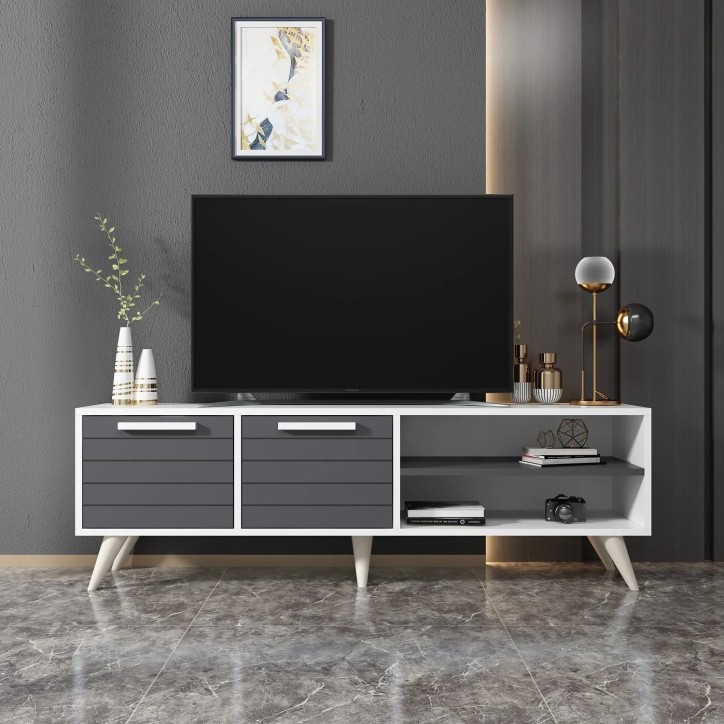 Mueble TV Noyan Blanco Antracita