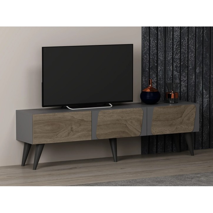 Mueble TV Veas Antracita Nogal