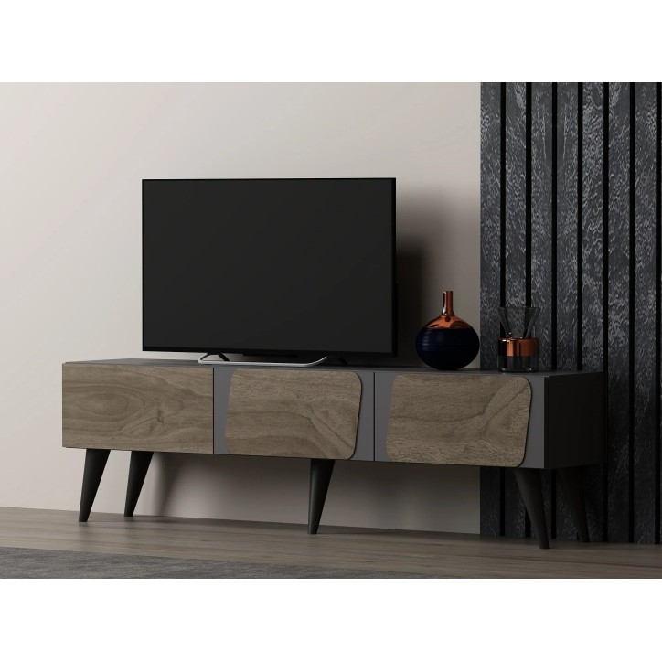 Mueble TV Veas Antracita Nogal