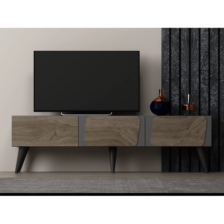 Mueble TV Veas Antracita Nogal