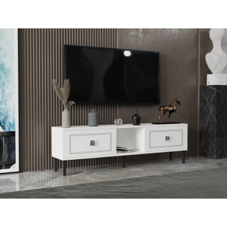 Mueble TV Preet Blanco Plata