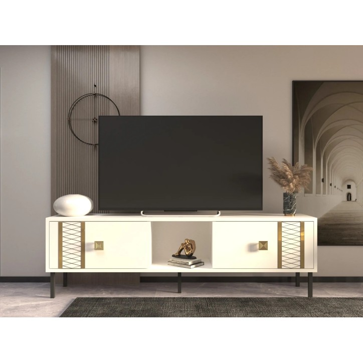 Mueble TV Frede Blanco Oro