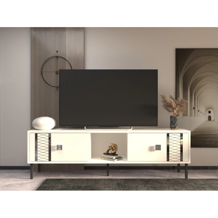 Mueble TV Frede Blanco Plata