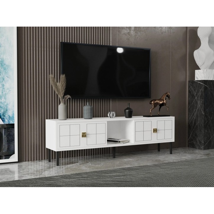 Mueble TV Keary Blanco Oro