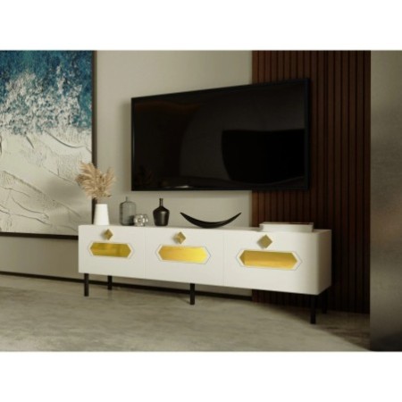 Mueble TV Ikeda Blanco Oro