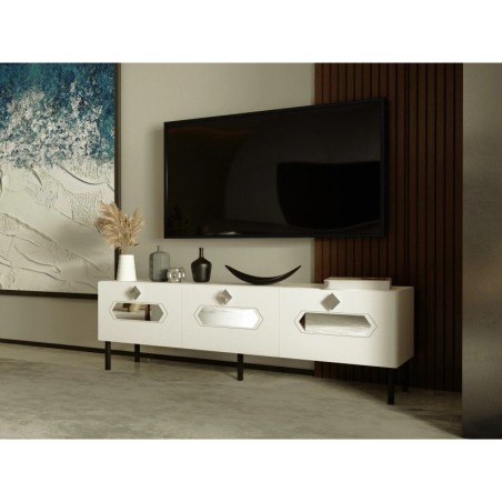 Mueble TV Ikeda Blanco Plata