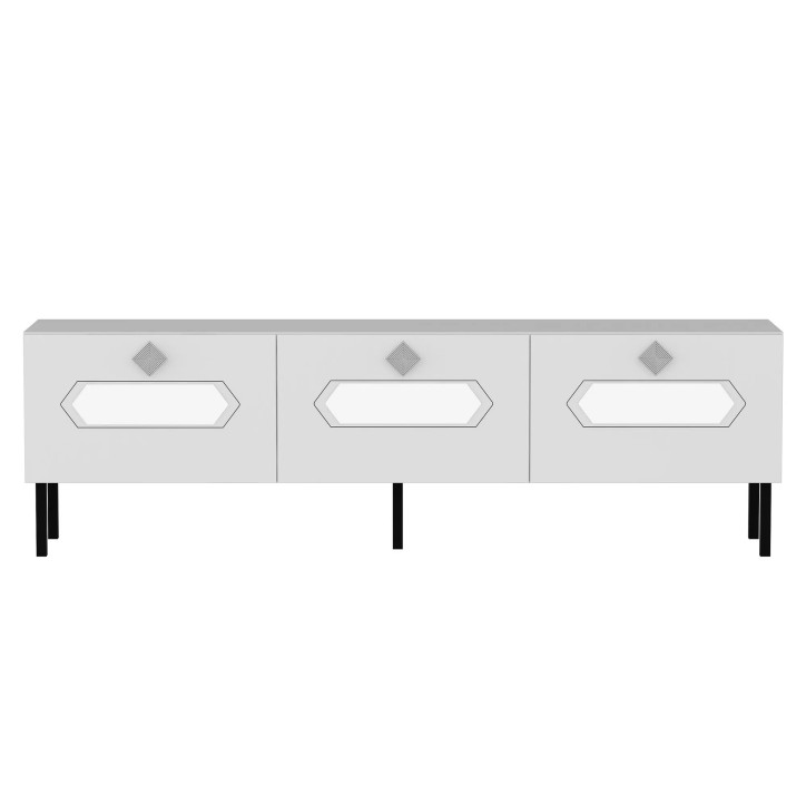 Mueble TV Ikeda Blanco Plata