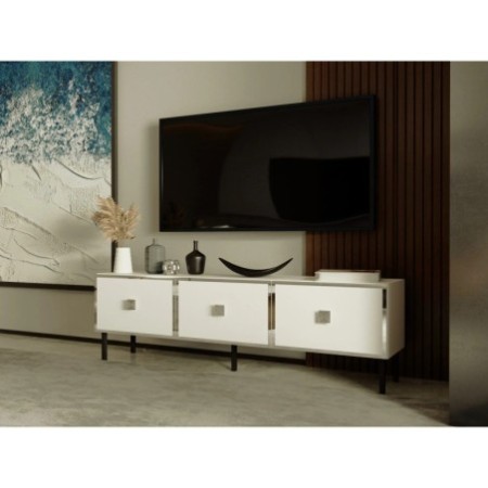 Mueble TV Kivan Blanco Plata