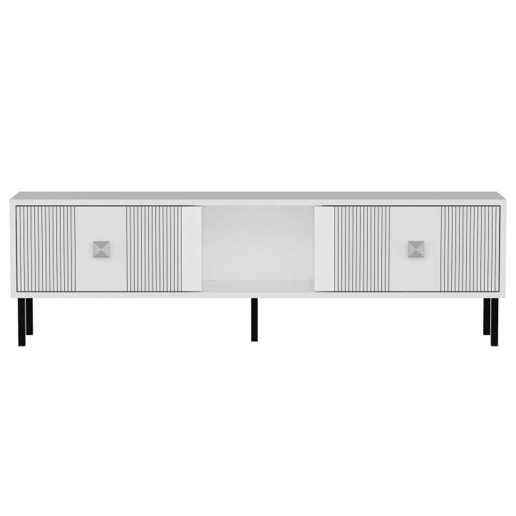 Mueble TV Portes Blanco Plata