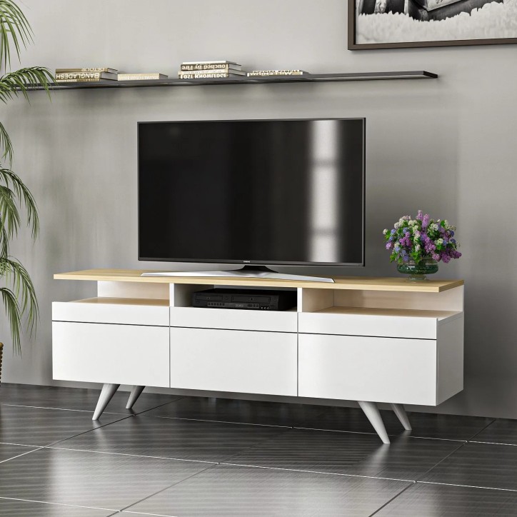 Mueble TV Berlin 150 Roble Blanco