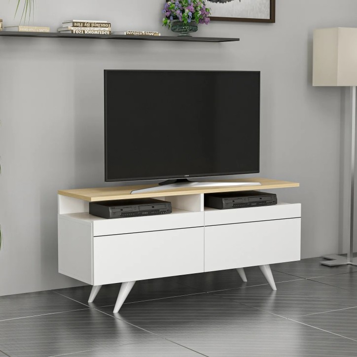 Mueble TV Berlin 120 Roble Blanco