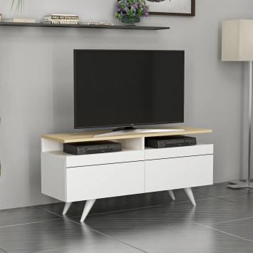 Mueble TV Berlin 120 Roble Blanco - 382NRC1102