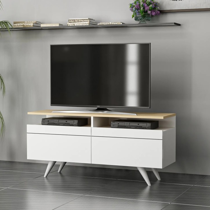 Mueble TV Berlin 120 Roble Blanco