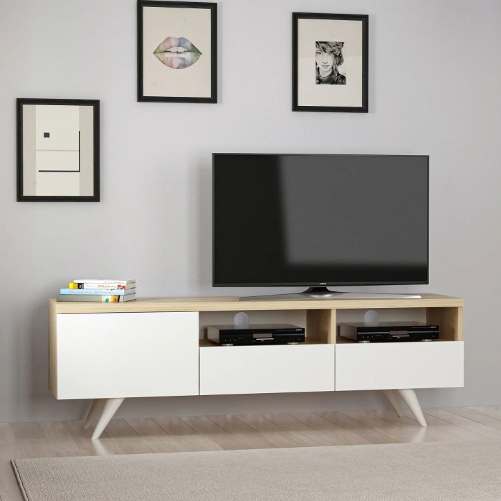 Mueble TV Brüksel Roble Blanco