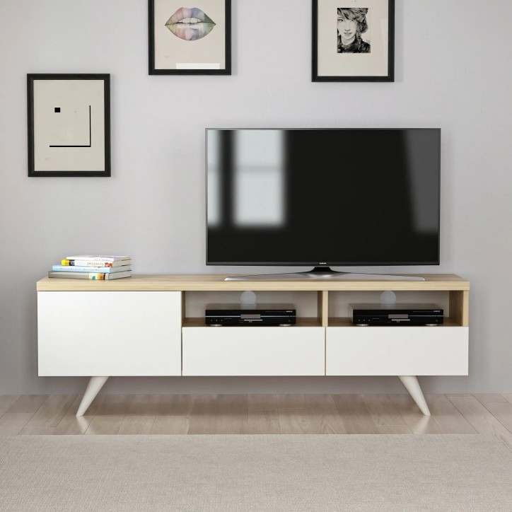 Mueble TV Brüksel Roble Blanco