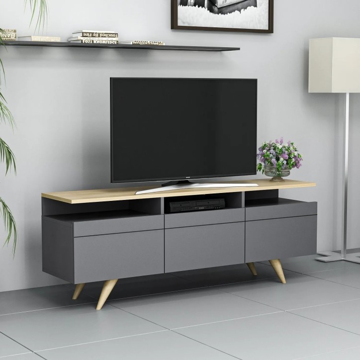 Mueble TV Berlin 150 Antracita Roble