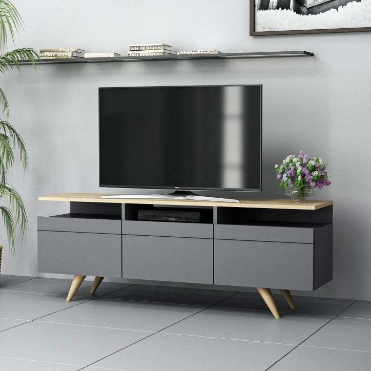 Mueble TV Berlin 150 Antracita Roble