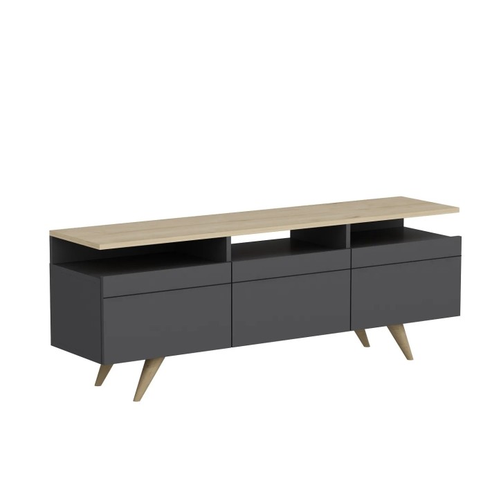 Mueble TV Berlin 150 Antracita Roble