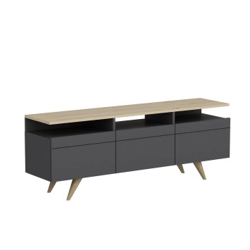 Mueble TV Berlin 150 Antracita Roble - 382NRC1109