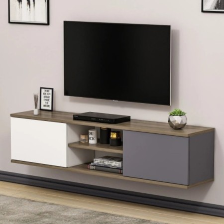 Mueble TV Ayze Antracita Nogal Blanco