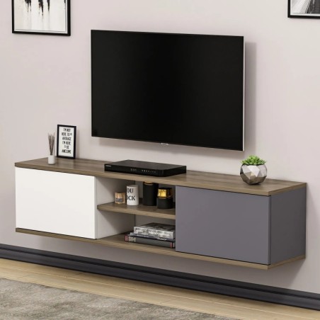 Mueble TV Ayze Antracita Nogal Blanco