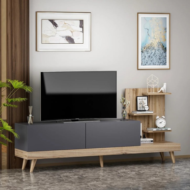 Mueble TV Dizayn Antracita Nogal