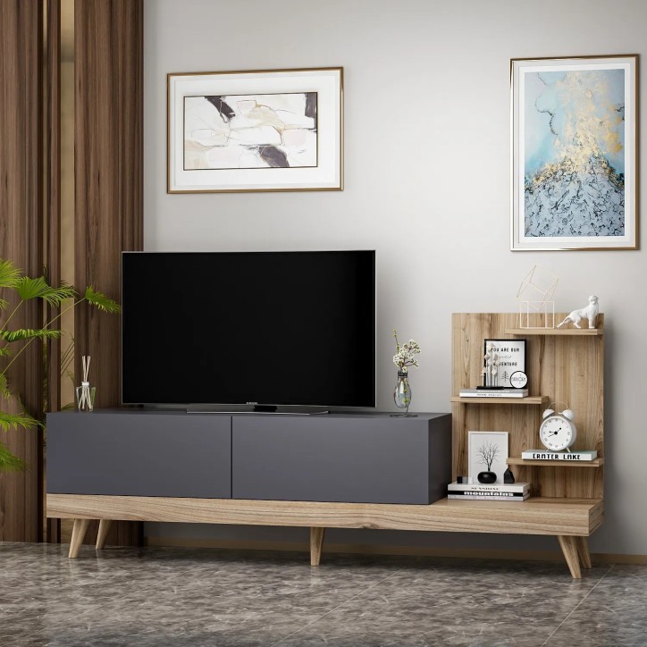 Mueble TV Dizayn Antracita Nogal