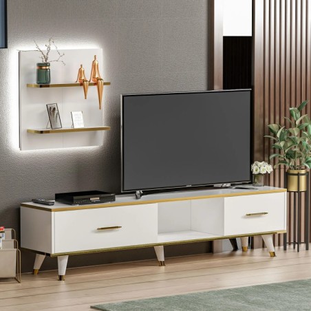 Mueble TV Aren Blanco Oro