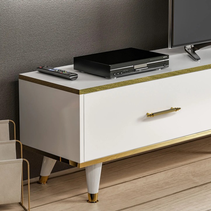 Mueble TV Aren Blanco Oro