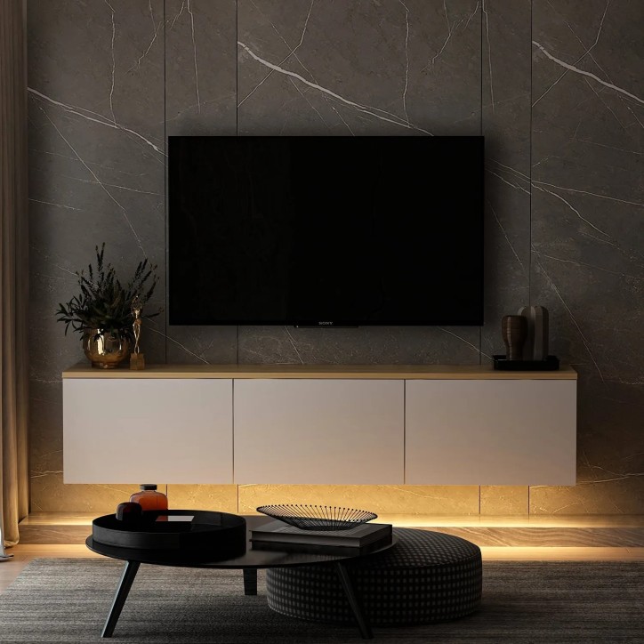 Mueble TV Neon V2 Blanco Roble