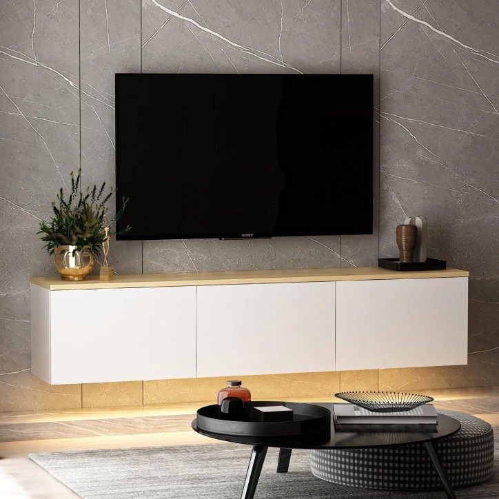 Mueble TV Neon V2 Blanco Roble