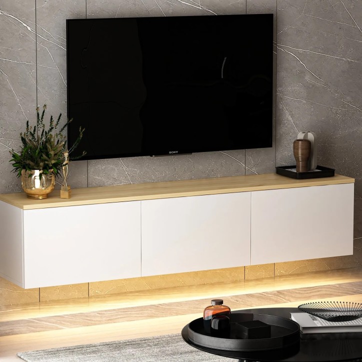 Mueble TV Neon V2 Blanco Roble