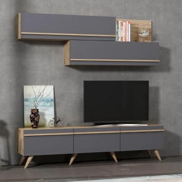 Mueble TV Amsterdam Antracita Nogal - 382NRC1134