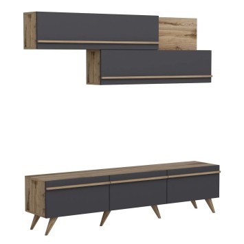 Mueble TV Amsterdam Antracita Nogal - 382NRC1134