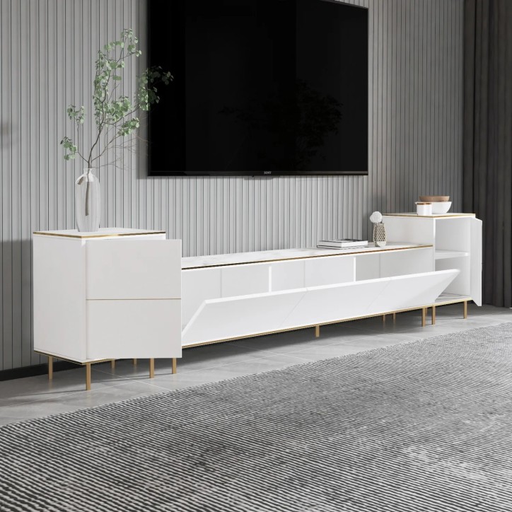 Mueble TV Imaj Mármol blanco Oro