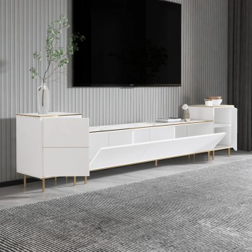 Mueble TV Imaj Mármol blanco Oro - 382NRC1141