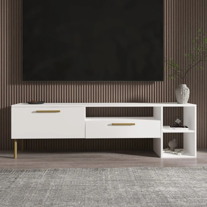 Mueble TV Parion Blanco Oro