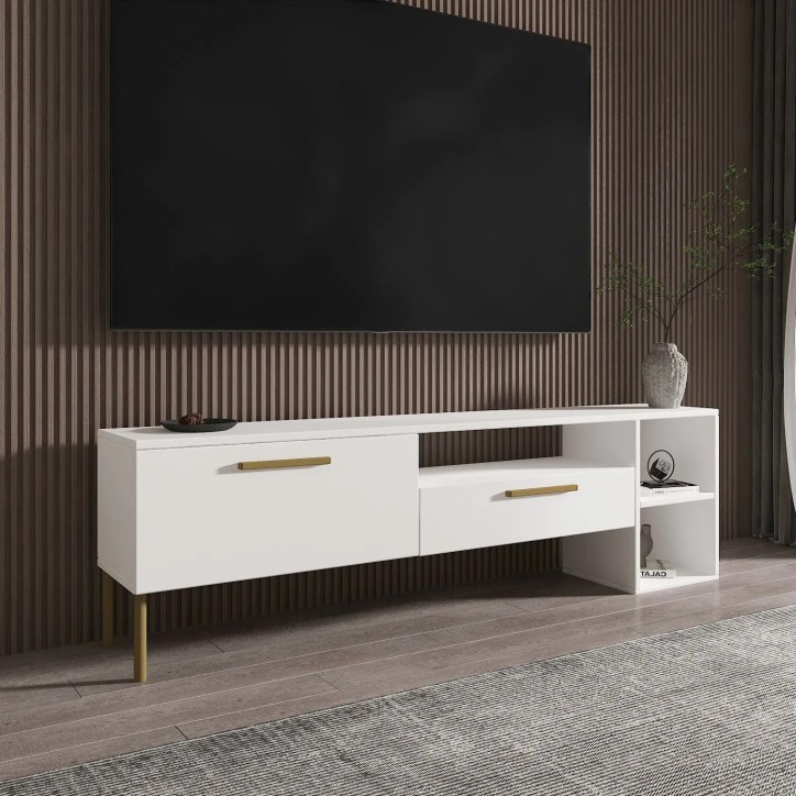 Mueble TV Parion Blanco Oro