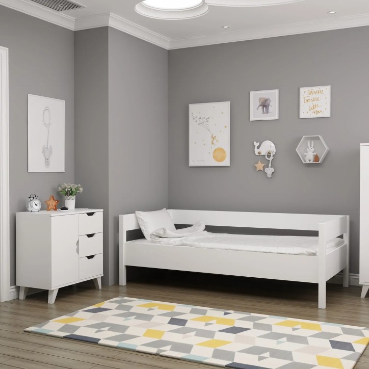 Conjunto de muebles de dormitorio Valencia 3+1 Blanco