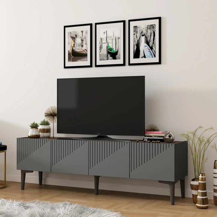 Mueble TV Draw Antracita Nogal