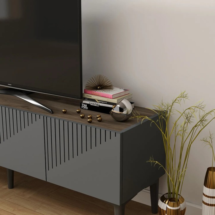 Mueble TV Draw Antracita Nogal