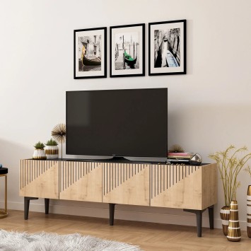 Mueble TV Draw Roble Zafiro Mármol negro - 475OLV1121