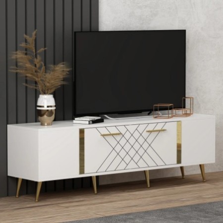 Mueble TV Detas Blanco Oro