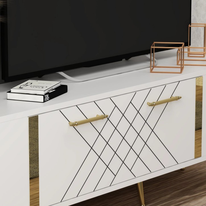 Mueble TV Detas Blanco Oro