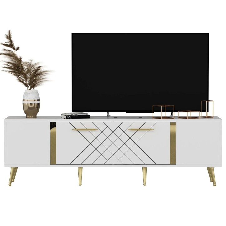 Mueble TV Detas Blanco Oro