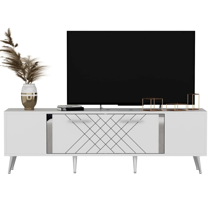 Mueble TV Detas Blanco Plata