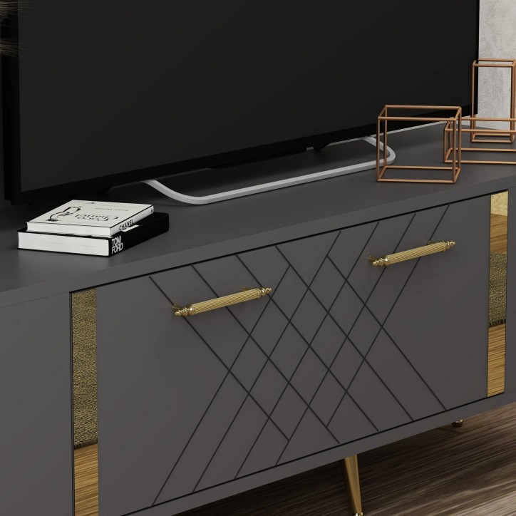 Mueble TV Detas Antracita Oro